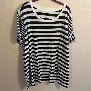 Torrid Black and White Striped Tee